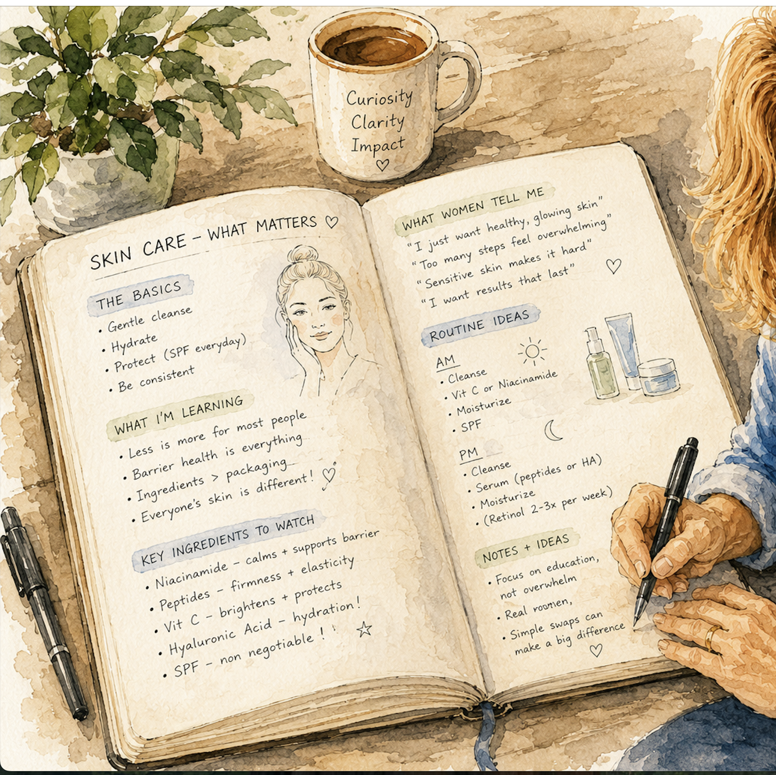 Illustrated field notes from home parties.